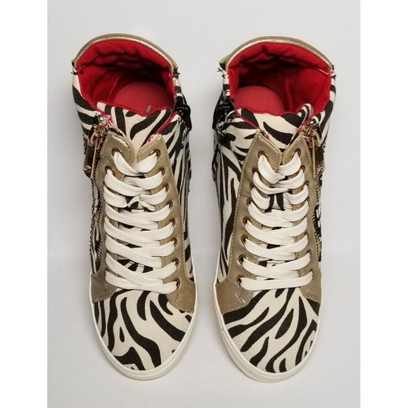 PRIMADONNA COLLECTION WOMEN'S ZEBRA PRINT CANVAS SNEAKERS EURO SIZE 36 NEW IN BO - Picture 4 of 12